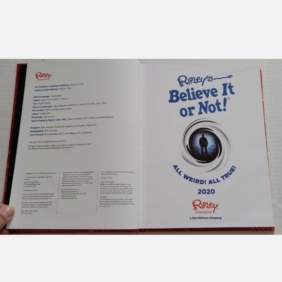All True Ripley's Believe It or Not! All Weird! All True! 2020 Hardcover Book - Picture 3 of 11